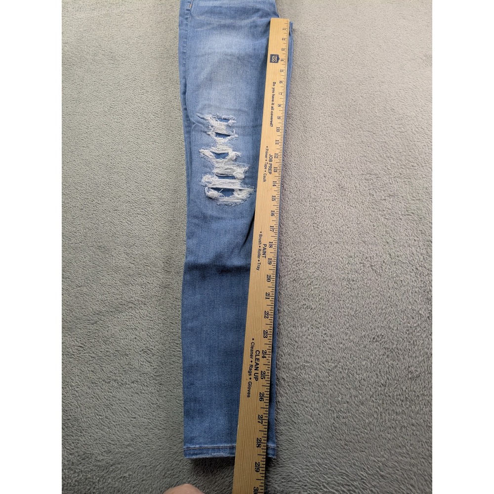 American Eagle Womens 00 Super Stretch X Hi-Rise Distressed Jegging Skinny Jeans - Picture 8 of 13